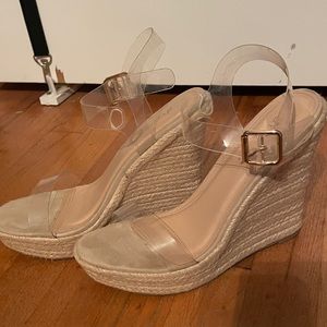 Wedge Sandal with Clear Straps